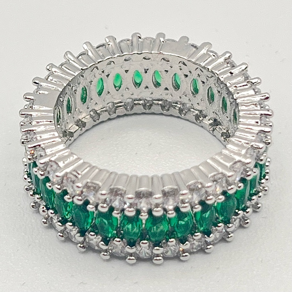 Simulated Emerald Green Eternity Ring - image 4